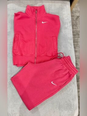 Nike Sportswear Phoenix Fleece Pink Matching Set -Small